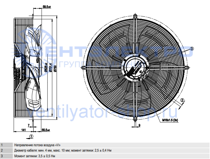 Габаритные размеры S3G630-AR85-08