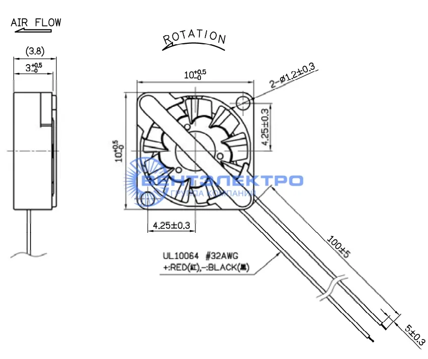 Габариты Sunon UF3A3-700