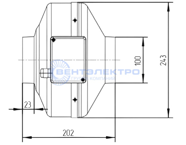 Габаритные размеры радиального вентилятора LXFB2E190/44-P92/15-G100 Weiguang Габаритные размеры радиального вентилятора LXFB2E190/44-P92/15-G100 Weiguang